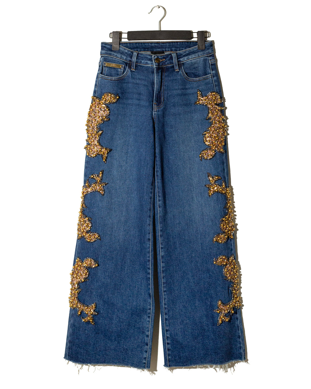 Wide leg jeans con grecas