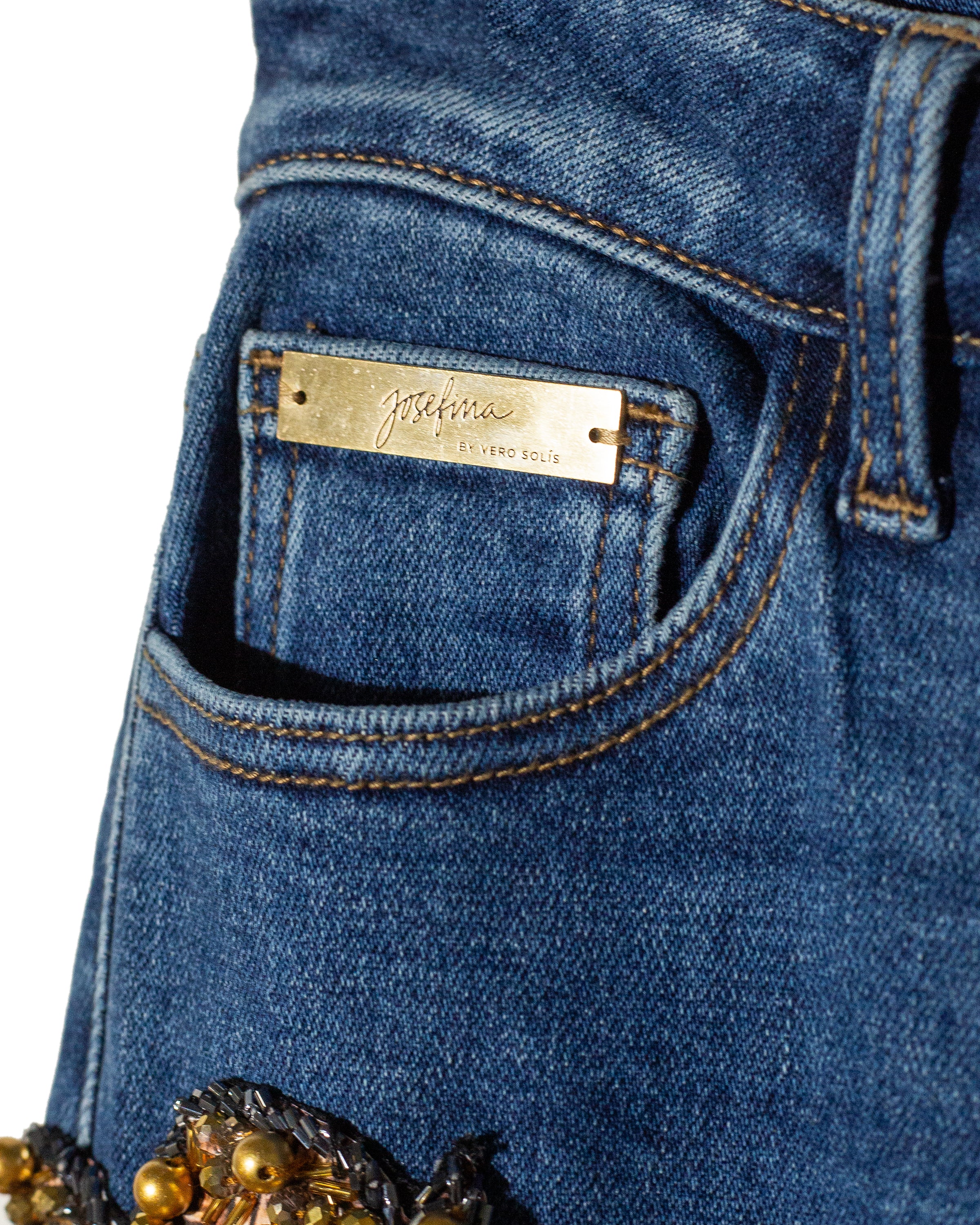 Wide leg jeans con grecas