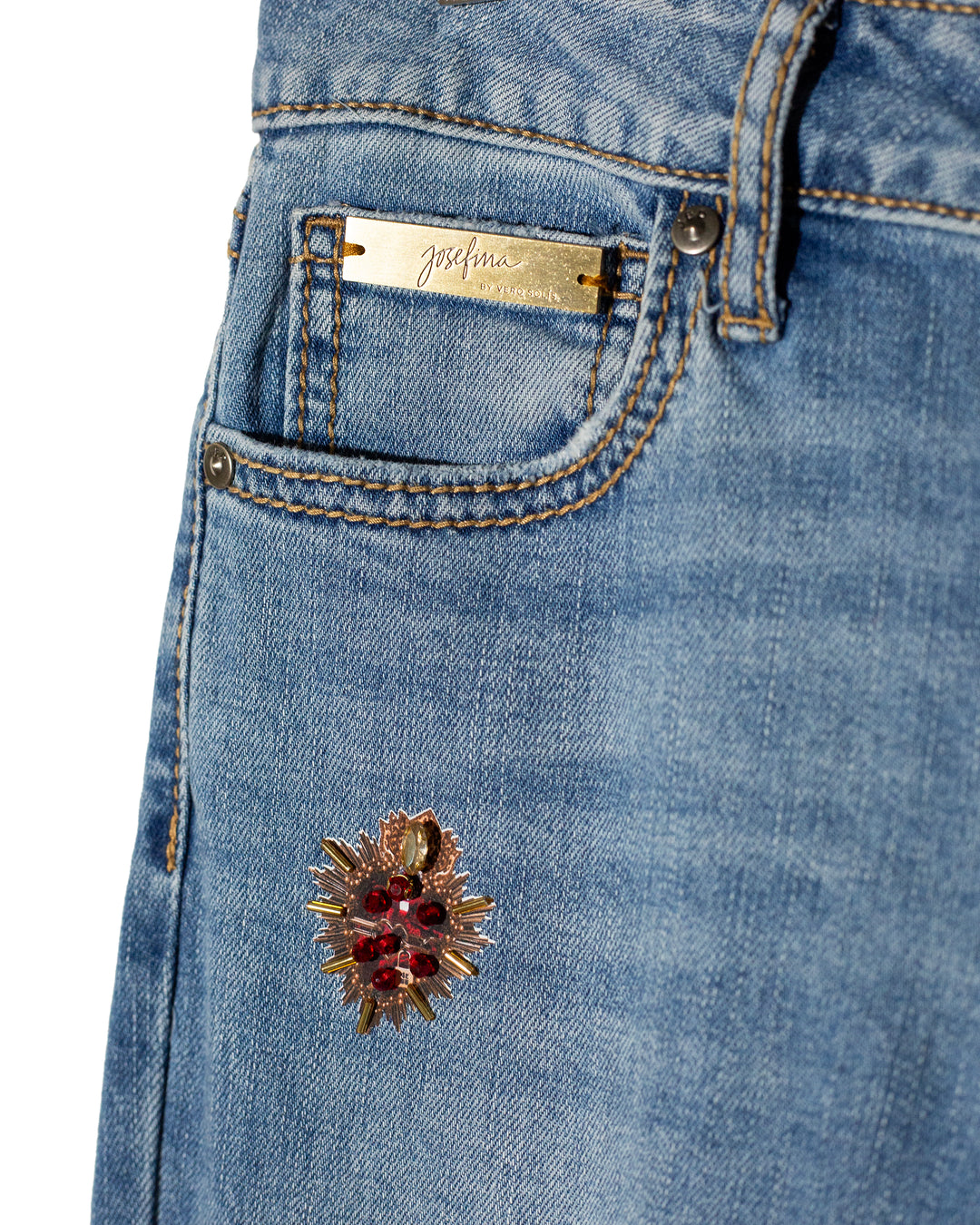 Flared jeans corazones y mariposas