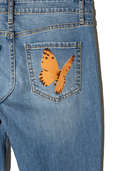 Flared jeans corazones y mariposas