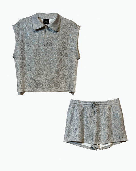 Conjunto Bandana de cristales Gris
