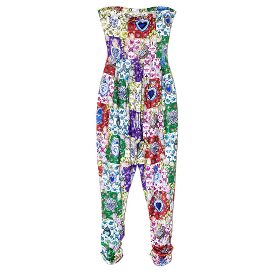 Jumpsuit strapless cuadros colores