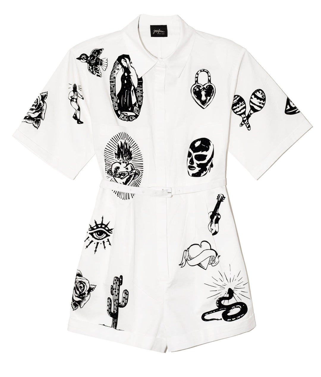 Romper blanco denim icons