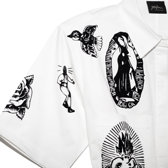 Romper blanco denim icons