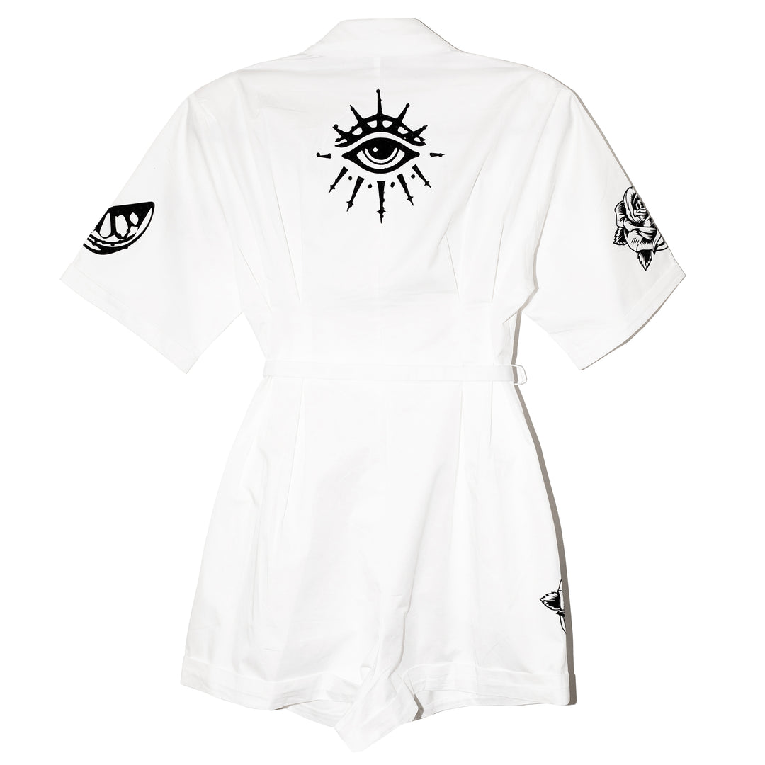 Romper blanco denim icons
