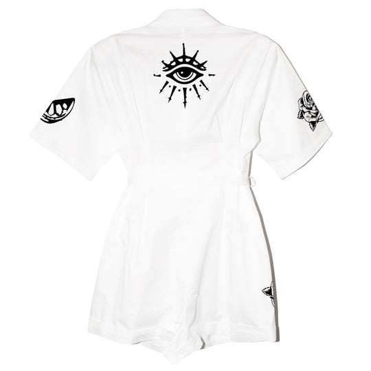 Romper blanco denim icons