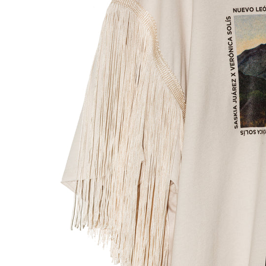 T shirt "N.L. y sus montañas" con flecos