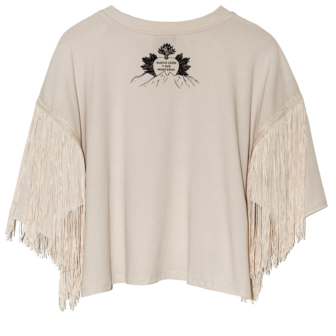 T shirt "N.L. y sus montañas" con flecos