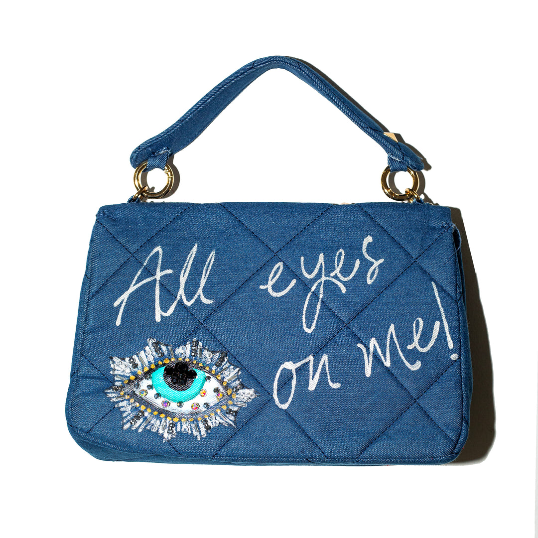 Denim quilted bag ojos