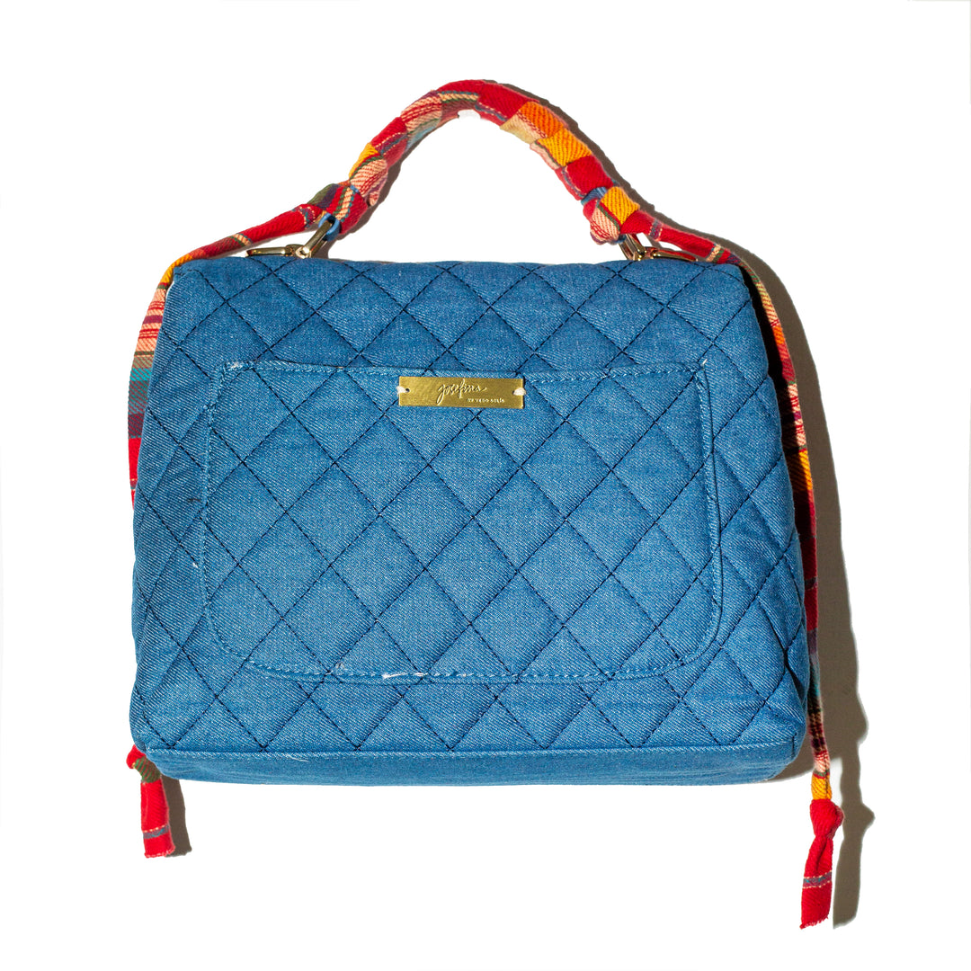Denim quilted bag Soy la mujer de mi vida