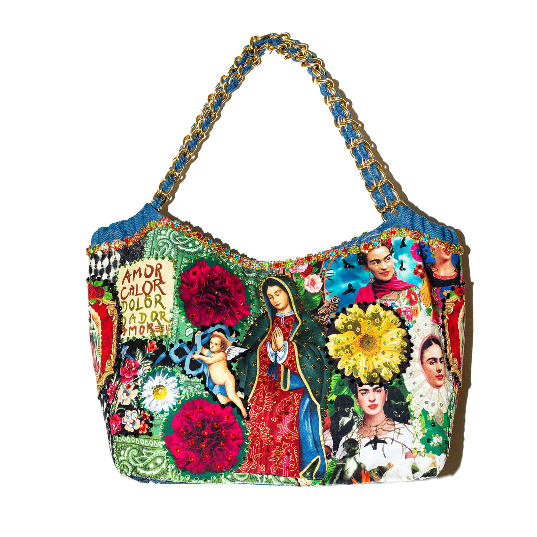 Bolso denim patches