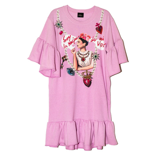 T shirt dress collar la frida