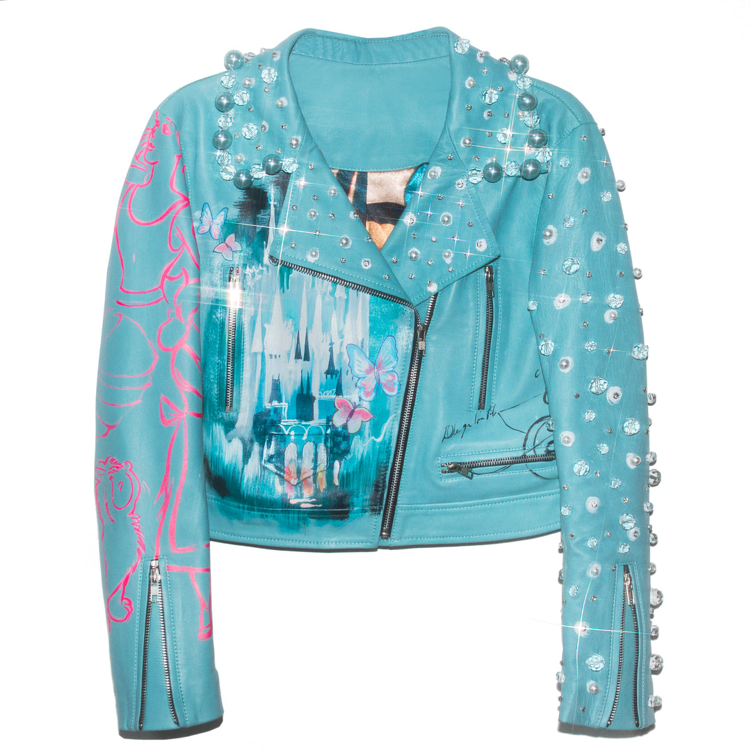 BIKER JACKET CINDERELLA CON PERLAS