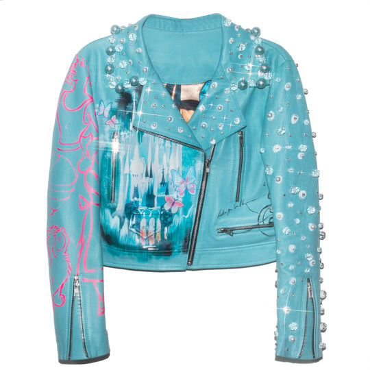 BIKER JACKET CINDERELLA CON PERLAS