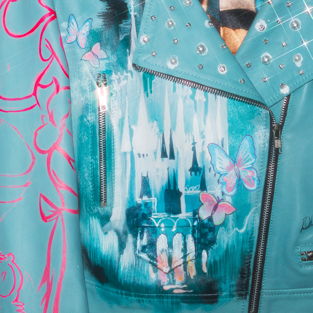 BIKER JACKET CINDERELLA CON PERLAS