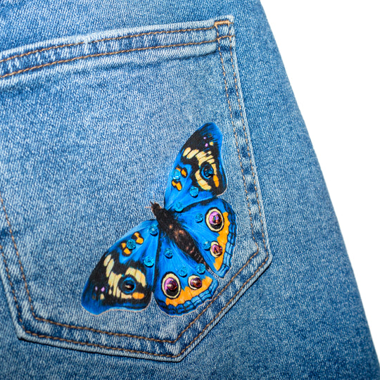 Denim mini skirt Unique con mariposas