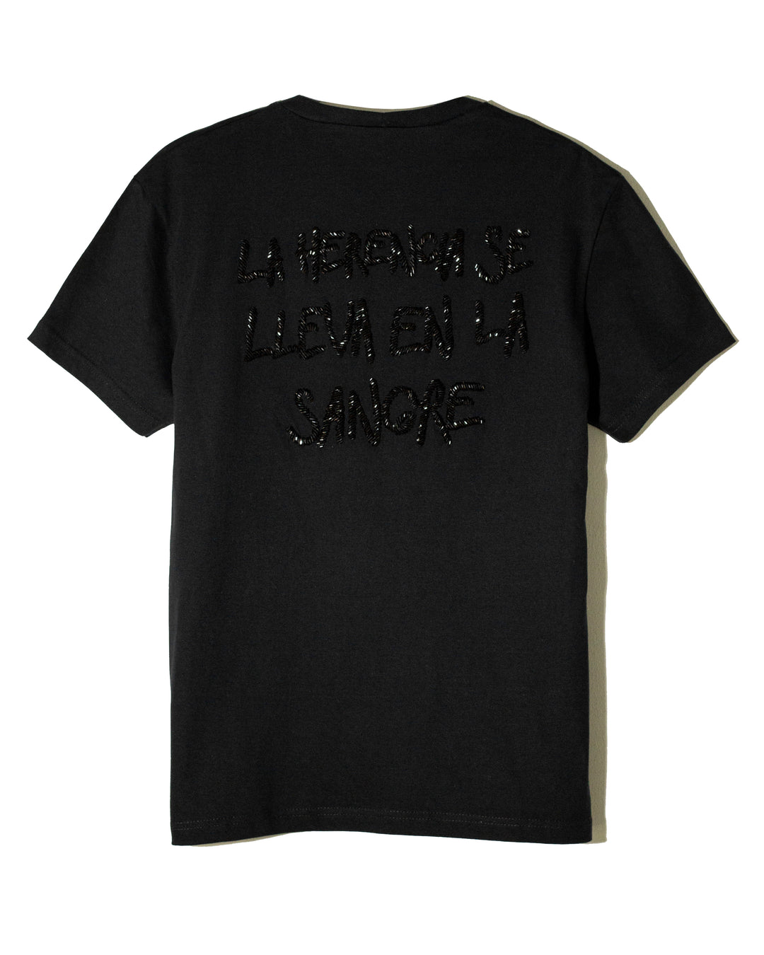Black t shirt Medallón con cristales