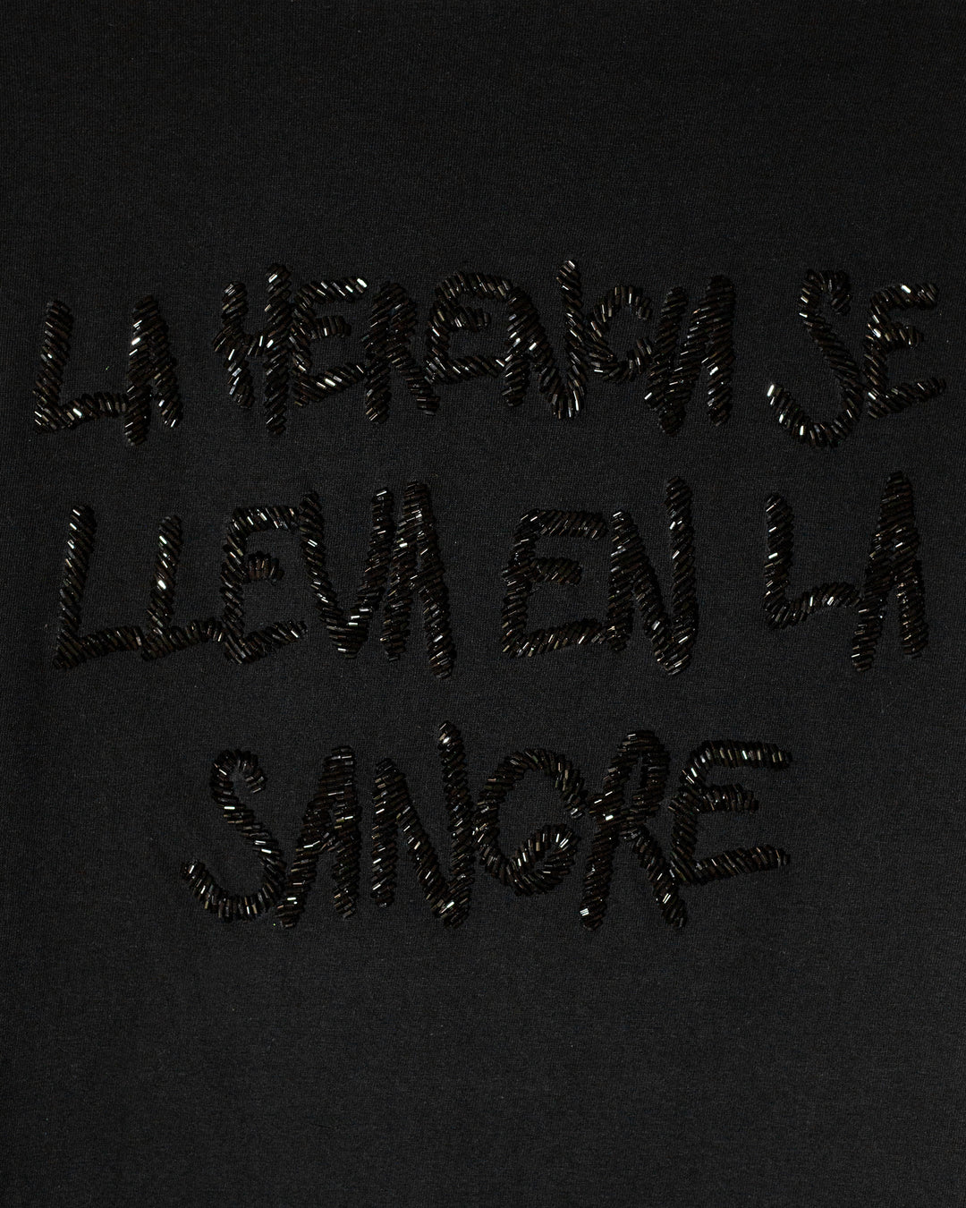 Black t shirt Medallón con cristales