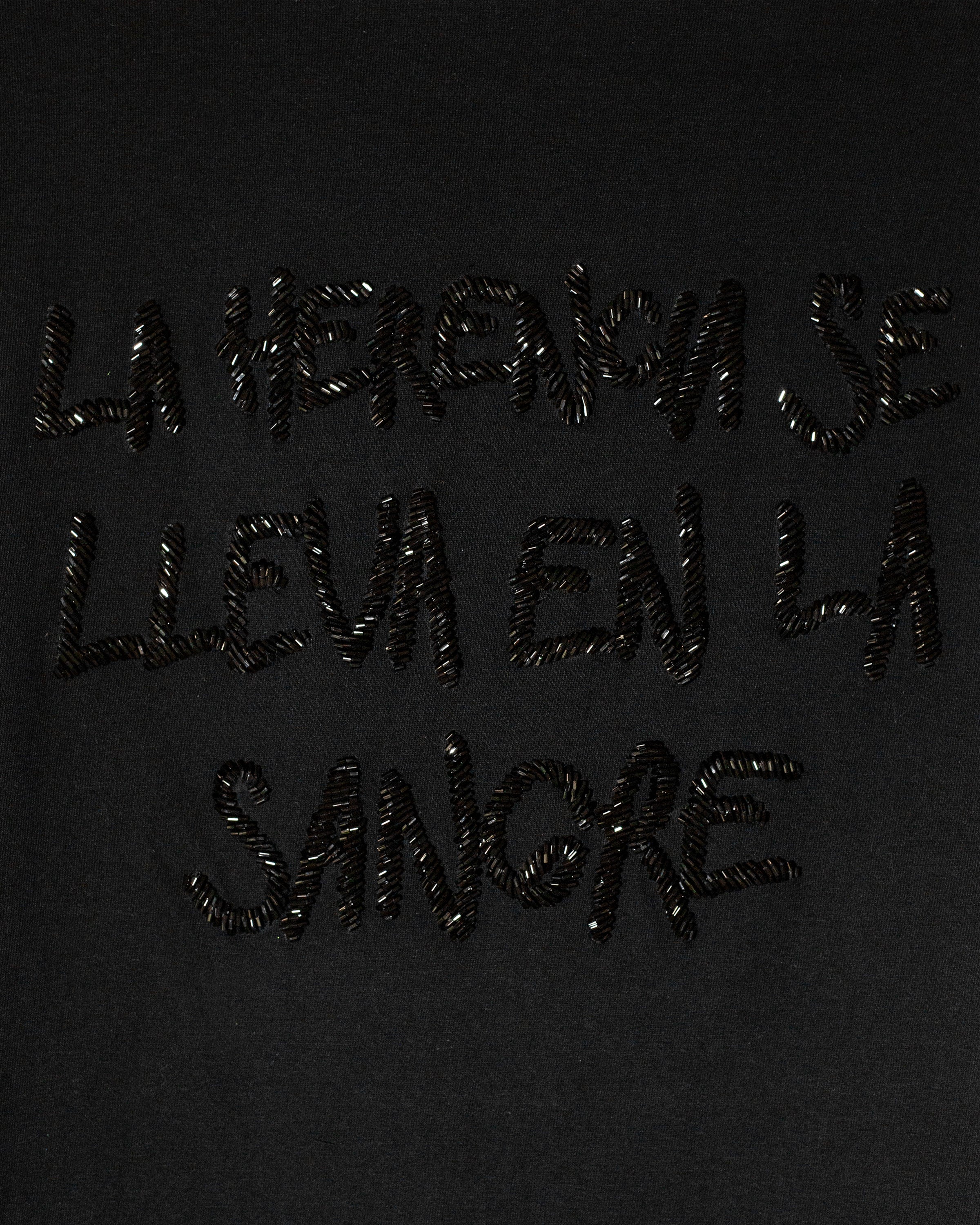 Black t shirt Medallón con cristales