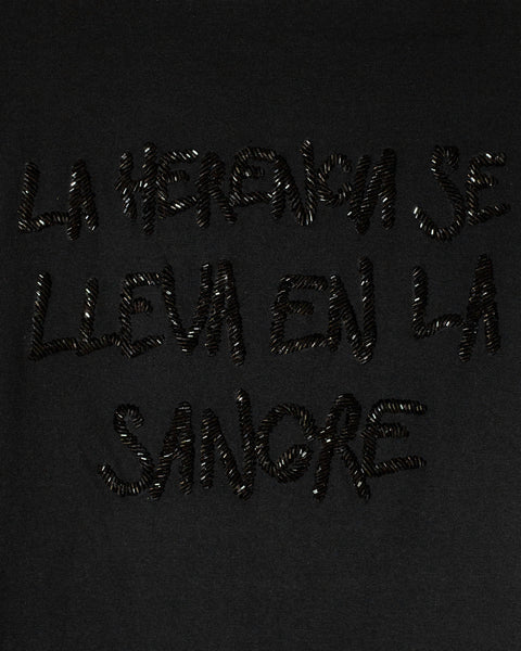 Black t shirt Medallón con cristales