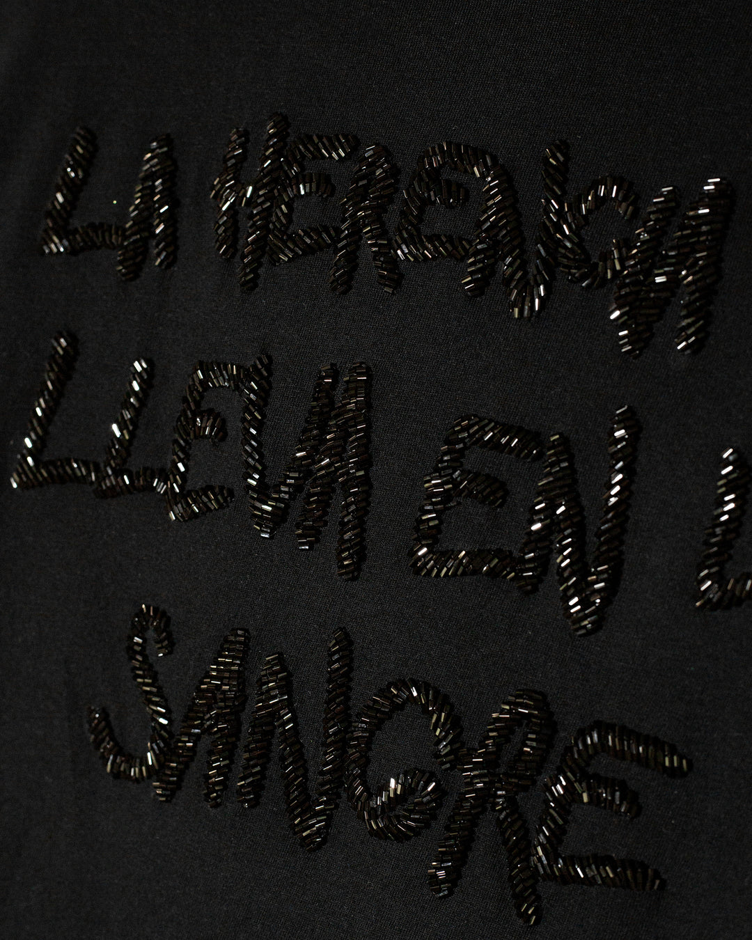 Black t shirt Medallón con cristales