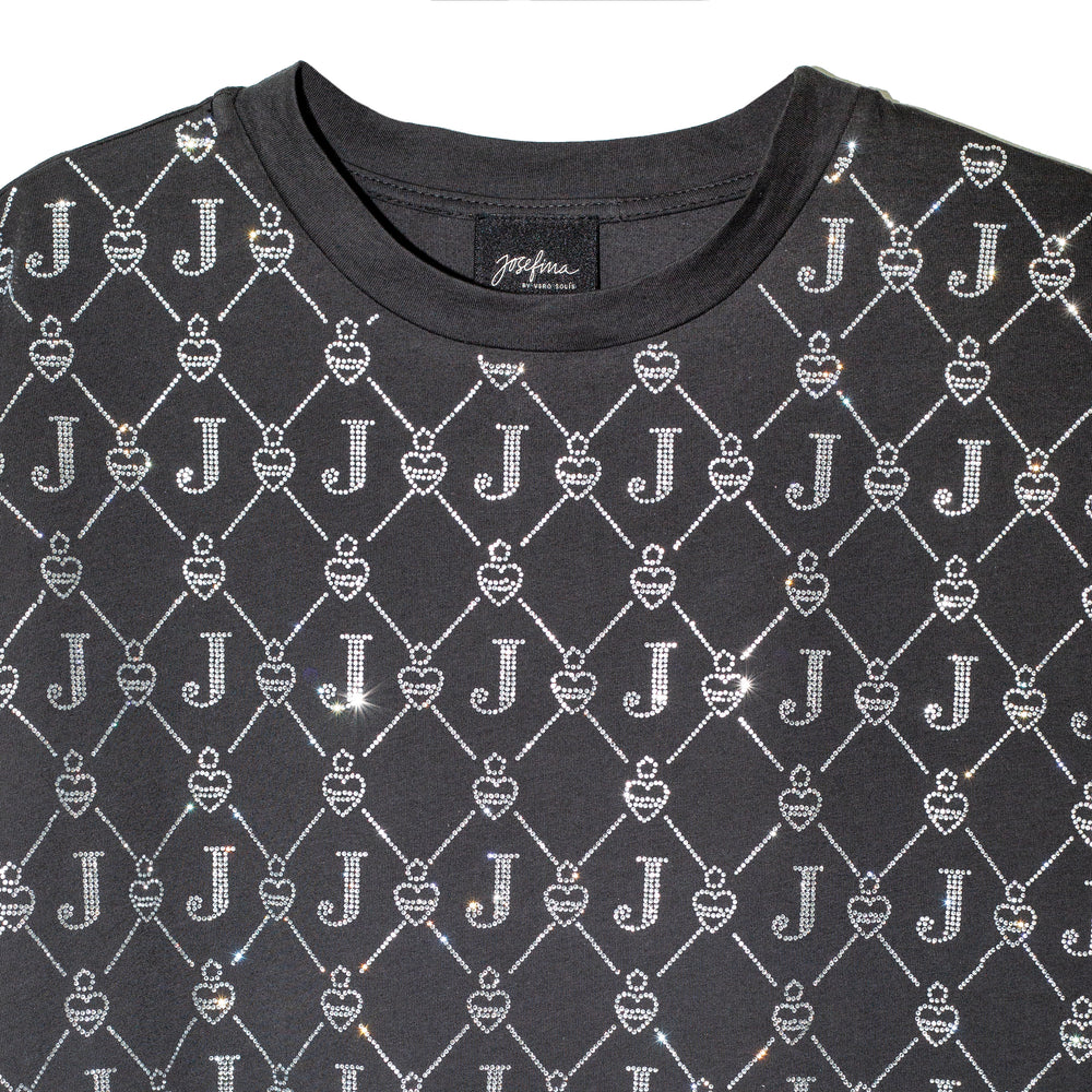 Cropped t shirt logomanía cristales