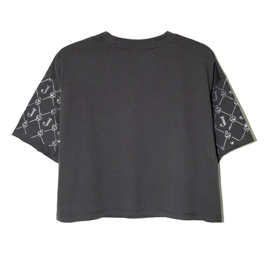 Cropped t shirt logomanía cristales