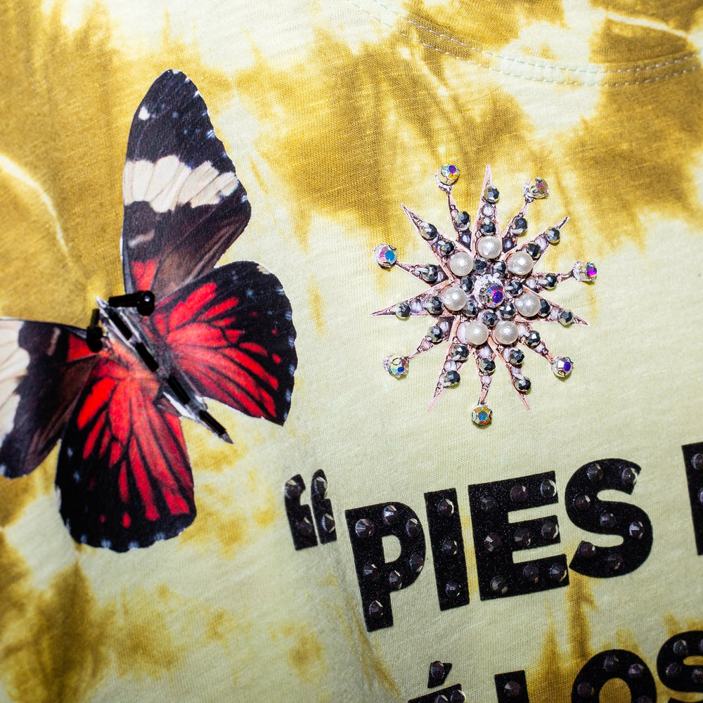 Blusa tie dye Mariposas "Pies para que los quiero"