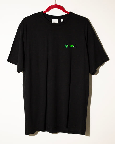 Burberry black tshirt neon logo
