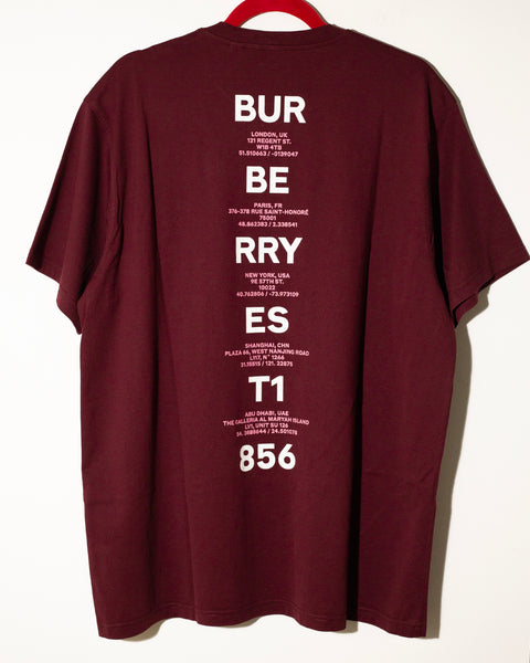 Burberry burgundy tshirt print
