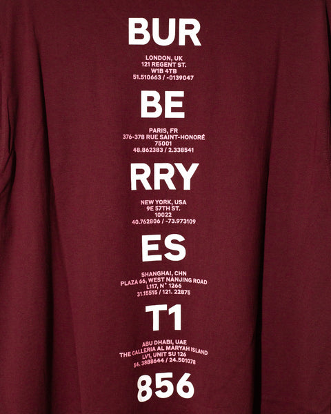 Burberry burgundy tshirt print