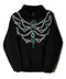 Hoodie negra con collar bordado