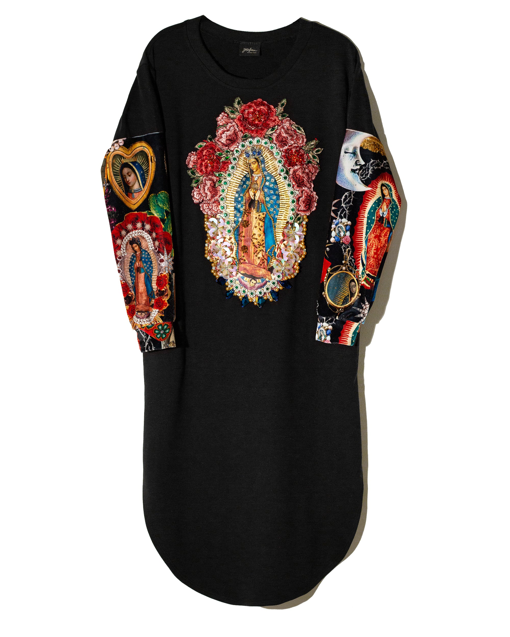 T Shirt dress Virgen con mangas de velvet