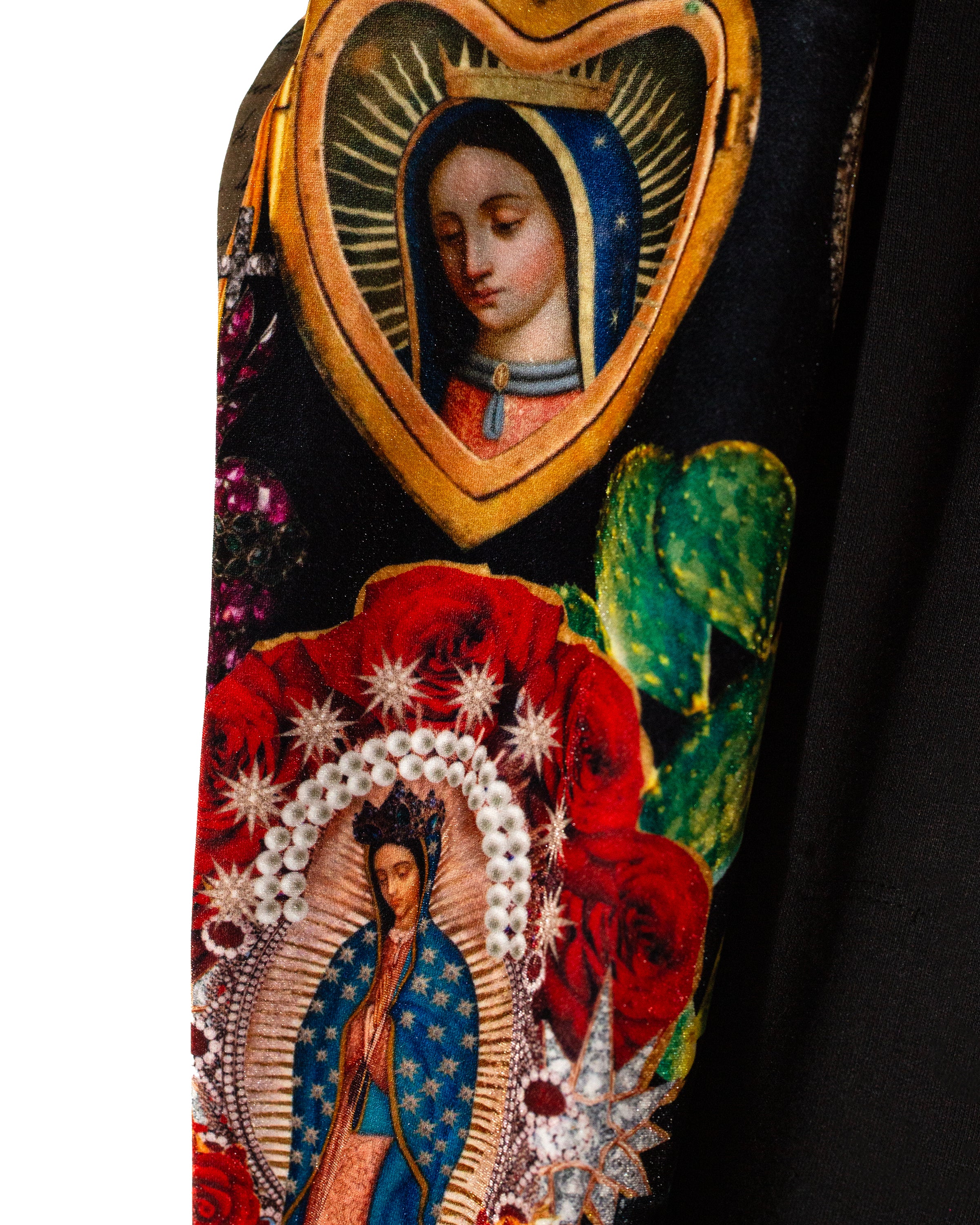 T Shirt dress Virgen con mangas de velvet