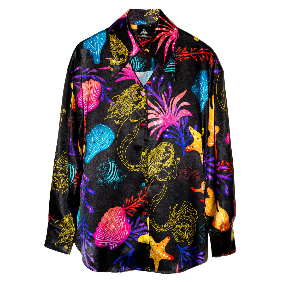 Camisera negra satinada Ariel & Friends