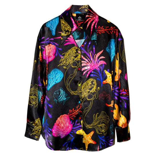 Camisera negra satinada Ariel & Friends