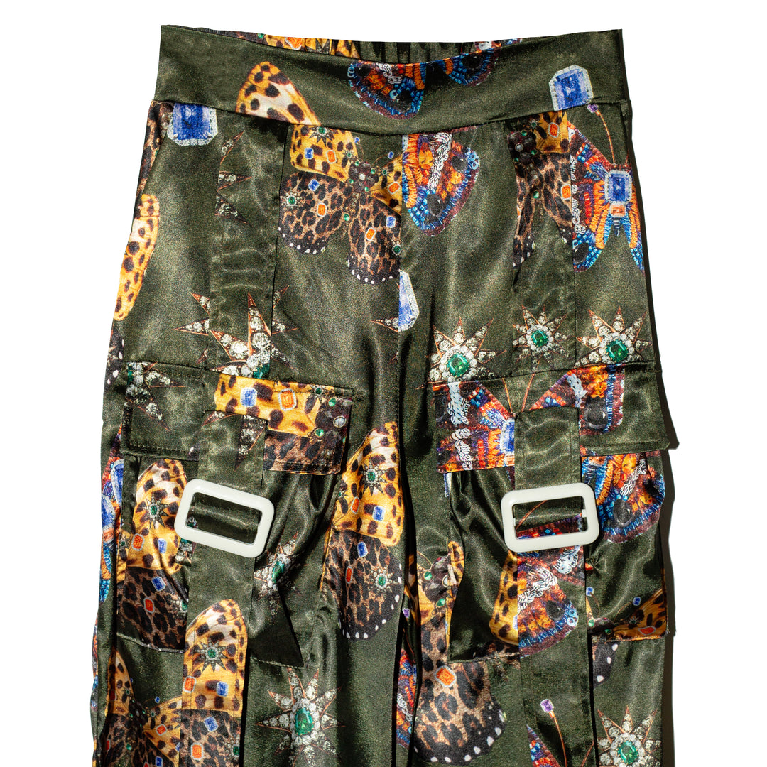 Cargo pants satin Mariposas