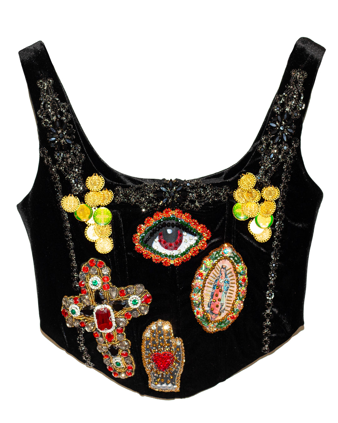 Corset velvet charms