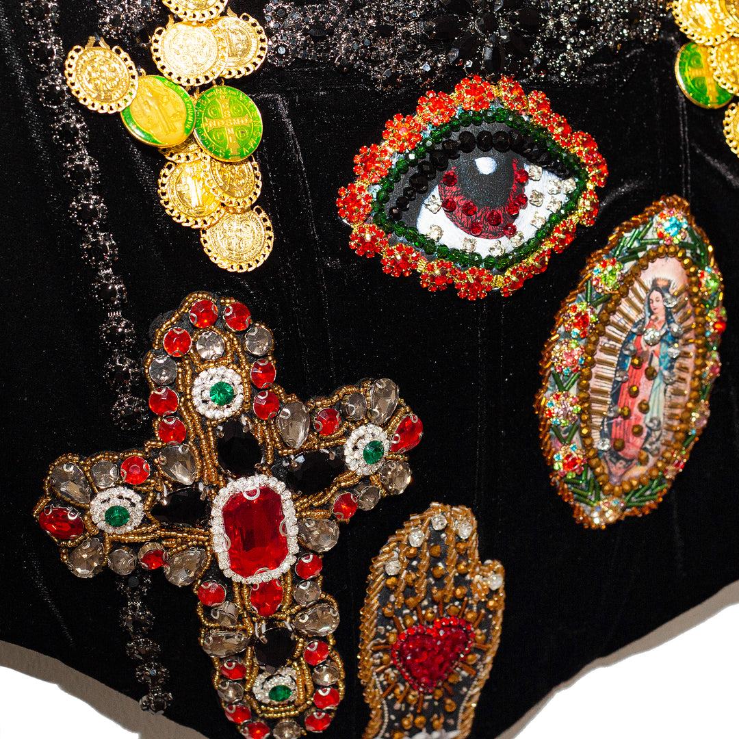 Corset velvet charms