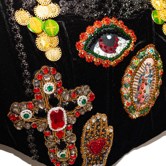 Corset velvet charms