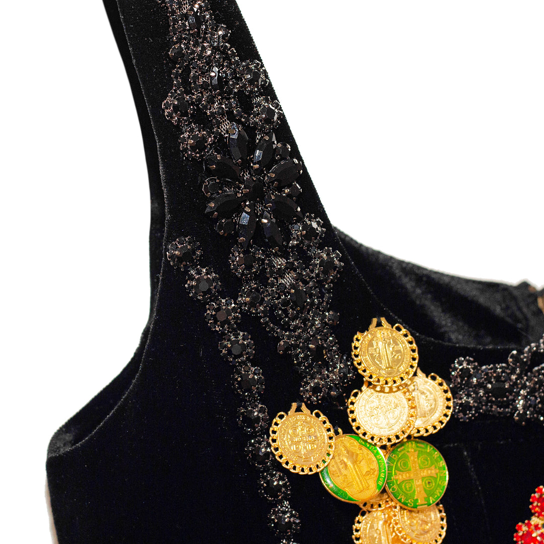 Corset velvet charms