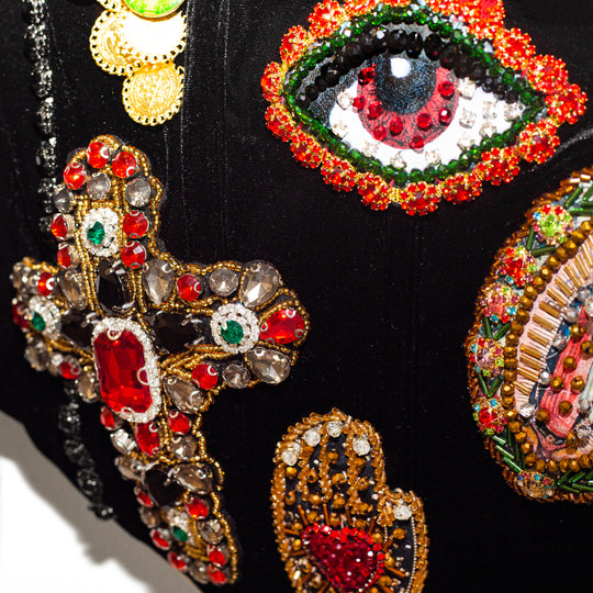 Corset velvet charms