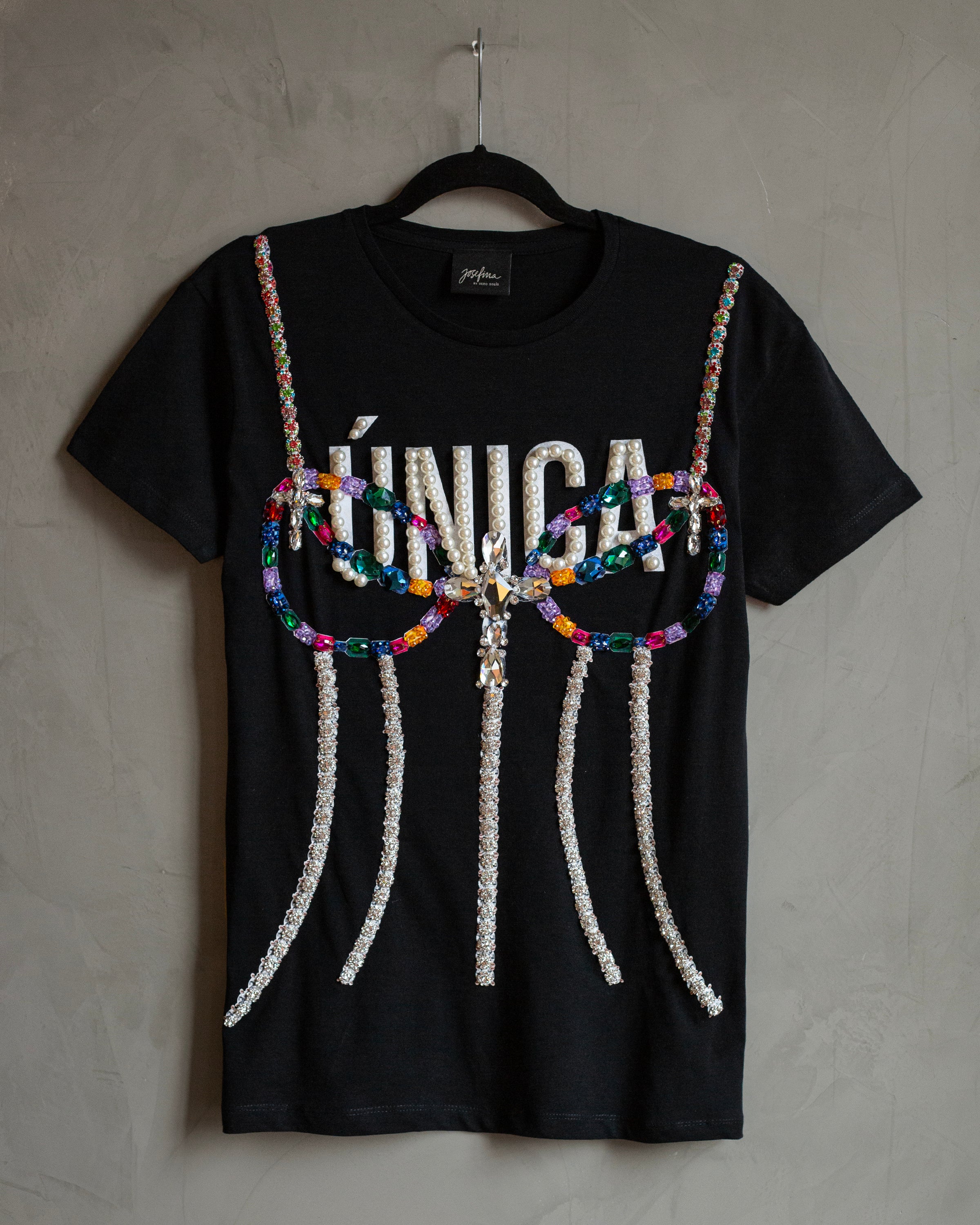 T shirt negra corset "Única"