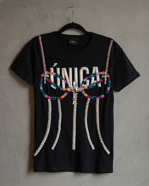 T shirt negra corset "Única"