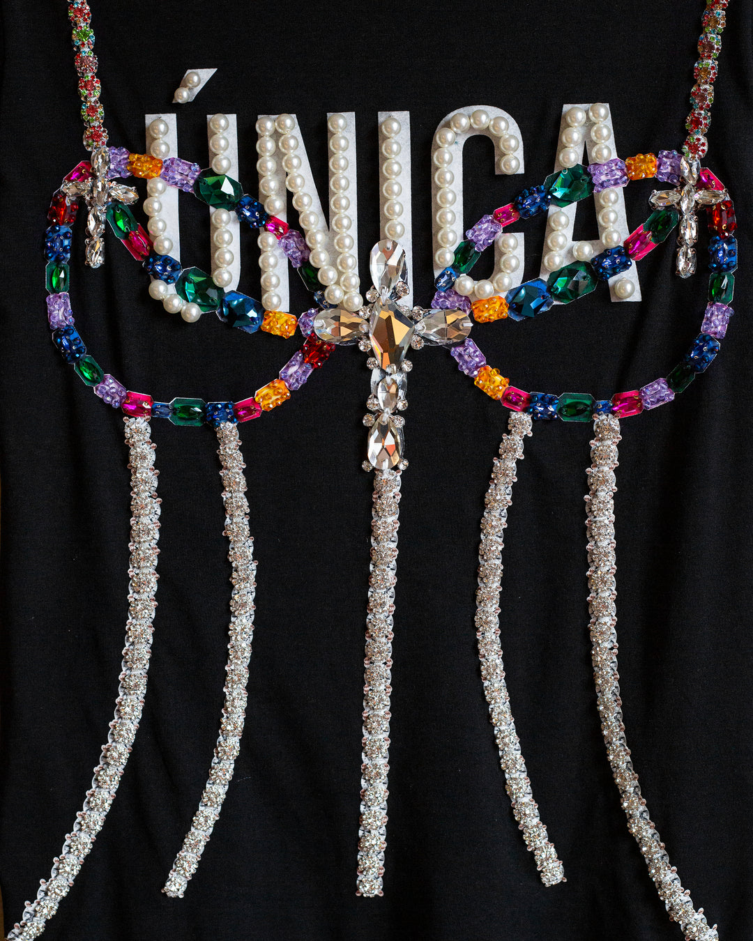 T shirt negra corset "Única"