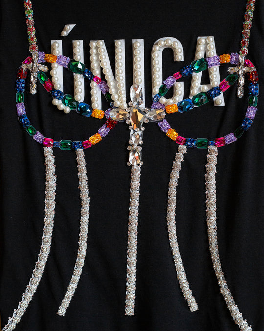 T shirt negra corset "Única"