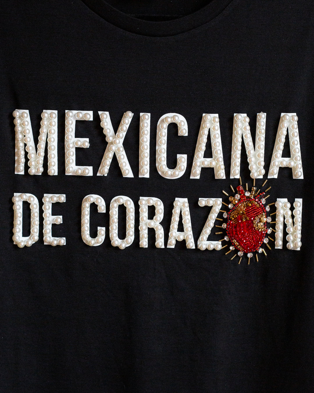 T shirt negra "Mexicana de Corazón"