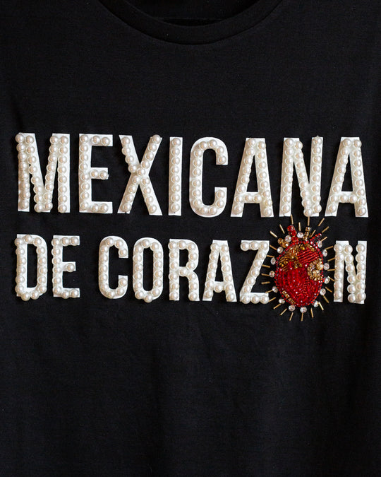 T shirt negra "Mexicana de Corazón"