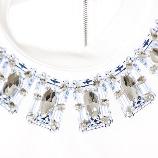 CROP TOP BLANCO POSTER “CINDERELLA” CON CRISTALES