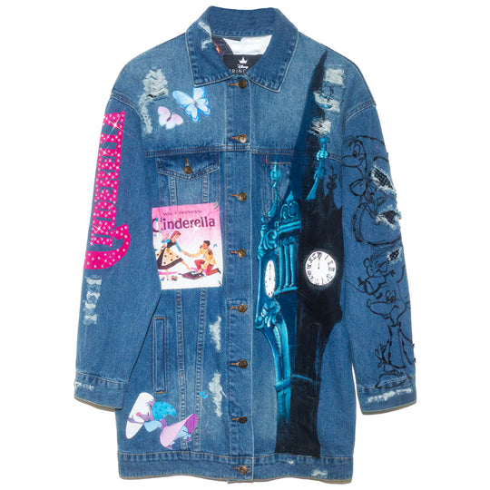 OVERSIZED DENIM JACKET “WHAT TIME IS THE BALL”